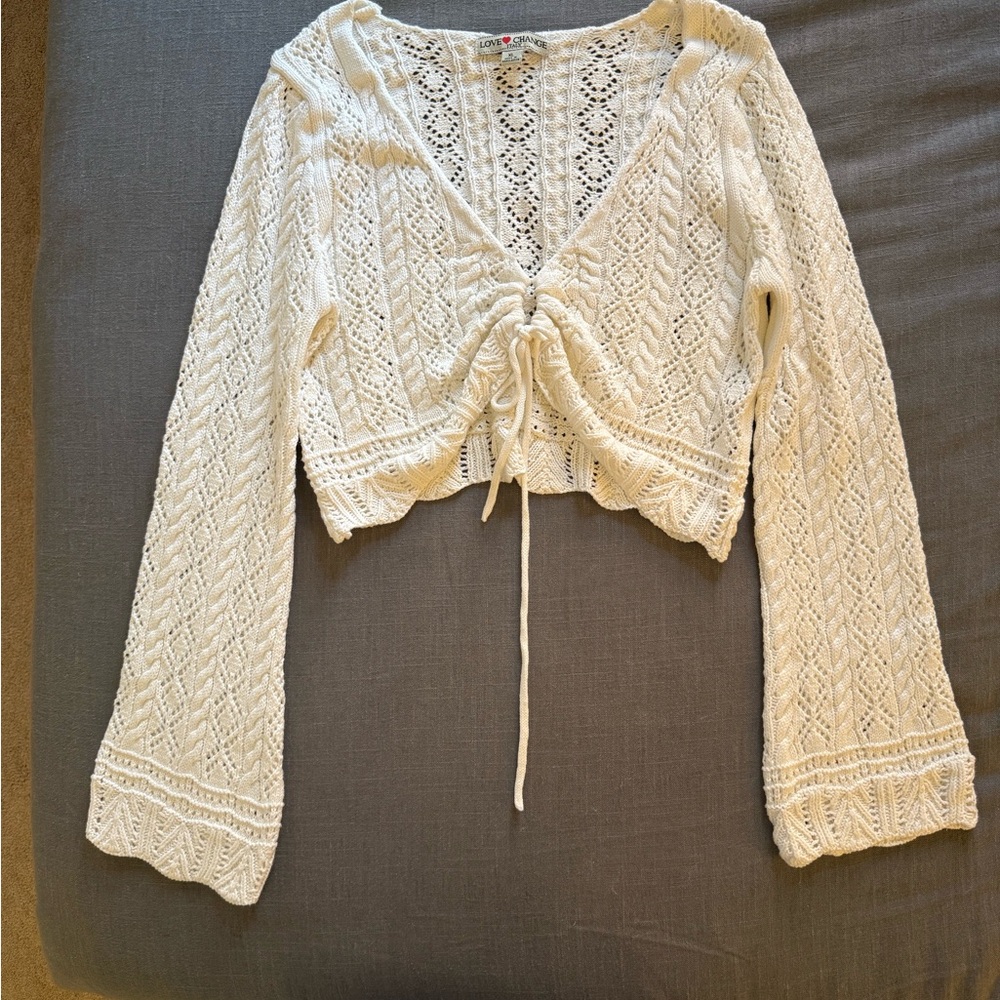 CHNGE White Crochet Top